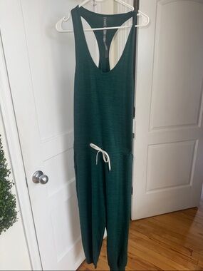 Vuori Forest Green Racerback Jumpsuit with Drawstring